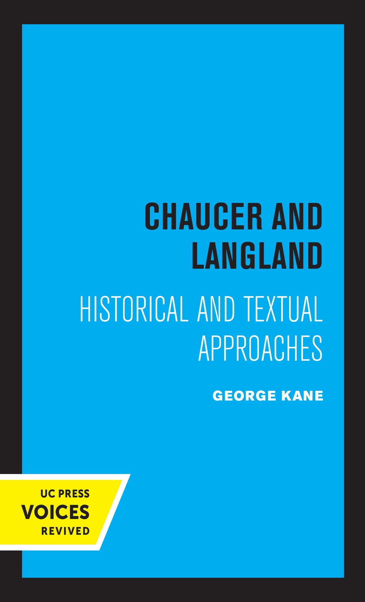 Cover image for Chaucer and Langland ISBN 9780520369580